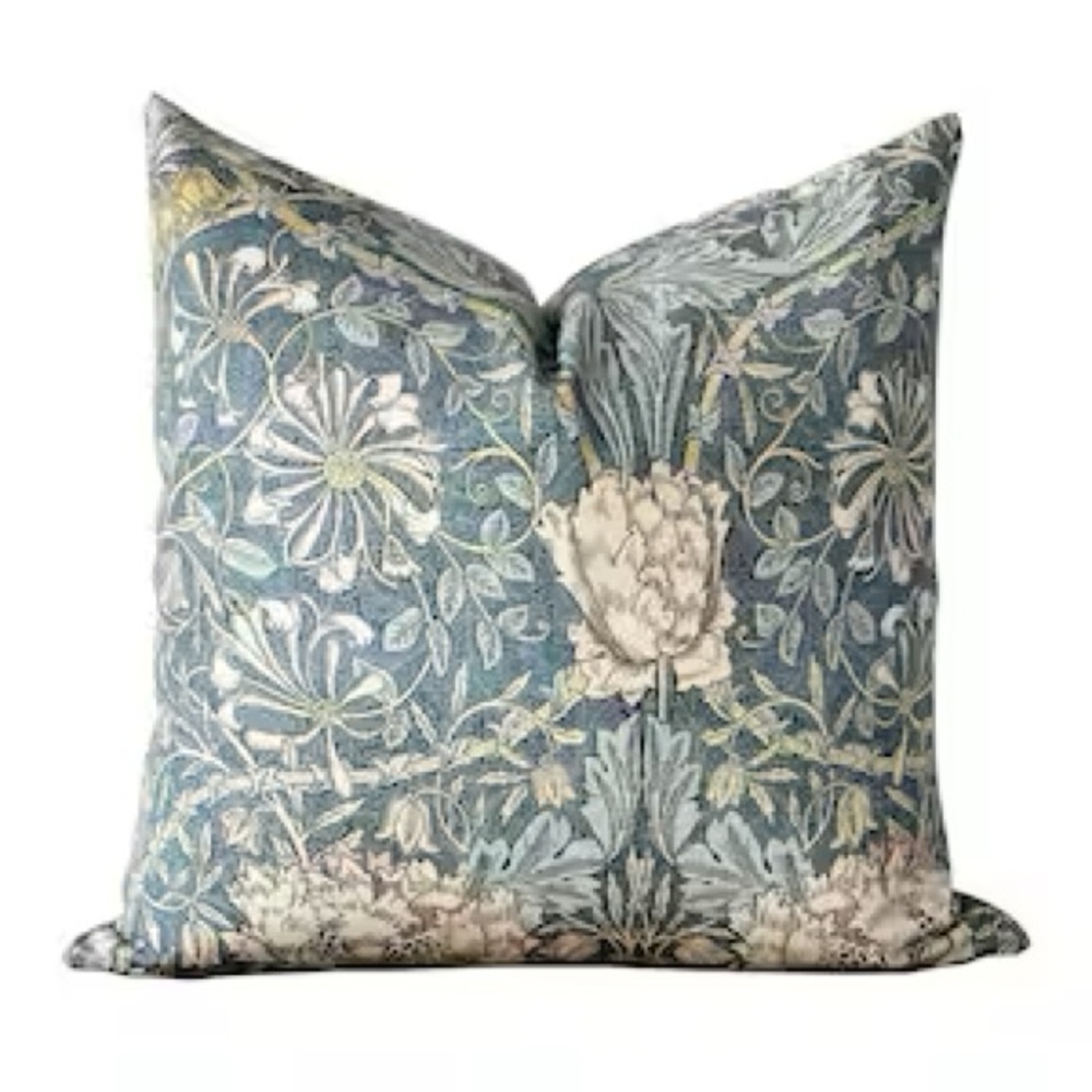 Floral block accent pillow case